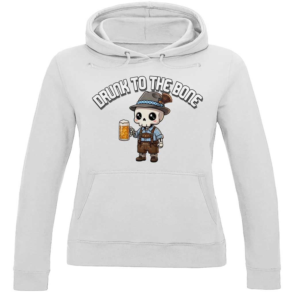 Damen Hoodie Drunk to the bone Oktoberfest Wiesn Kapuzenpullover Pullover Humor