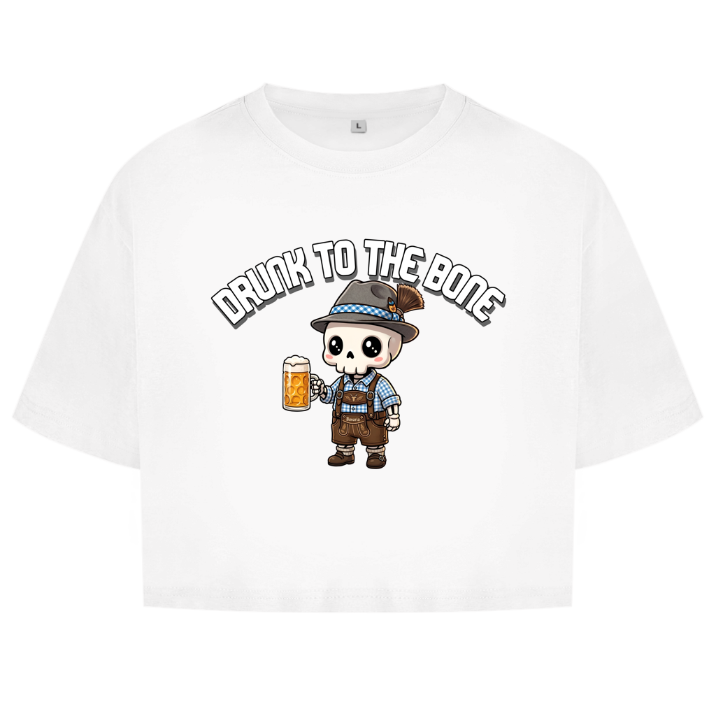 Damen Oversize Crop Top Drunk to the bone - Oktoberfest Wiesn 2026