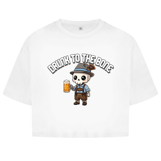 Damen Oversize Crop Top Drunk to the bone - Oktoberfest Wiesn 2026