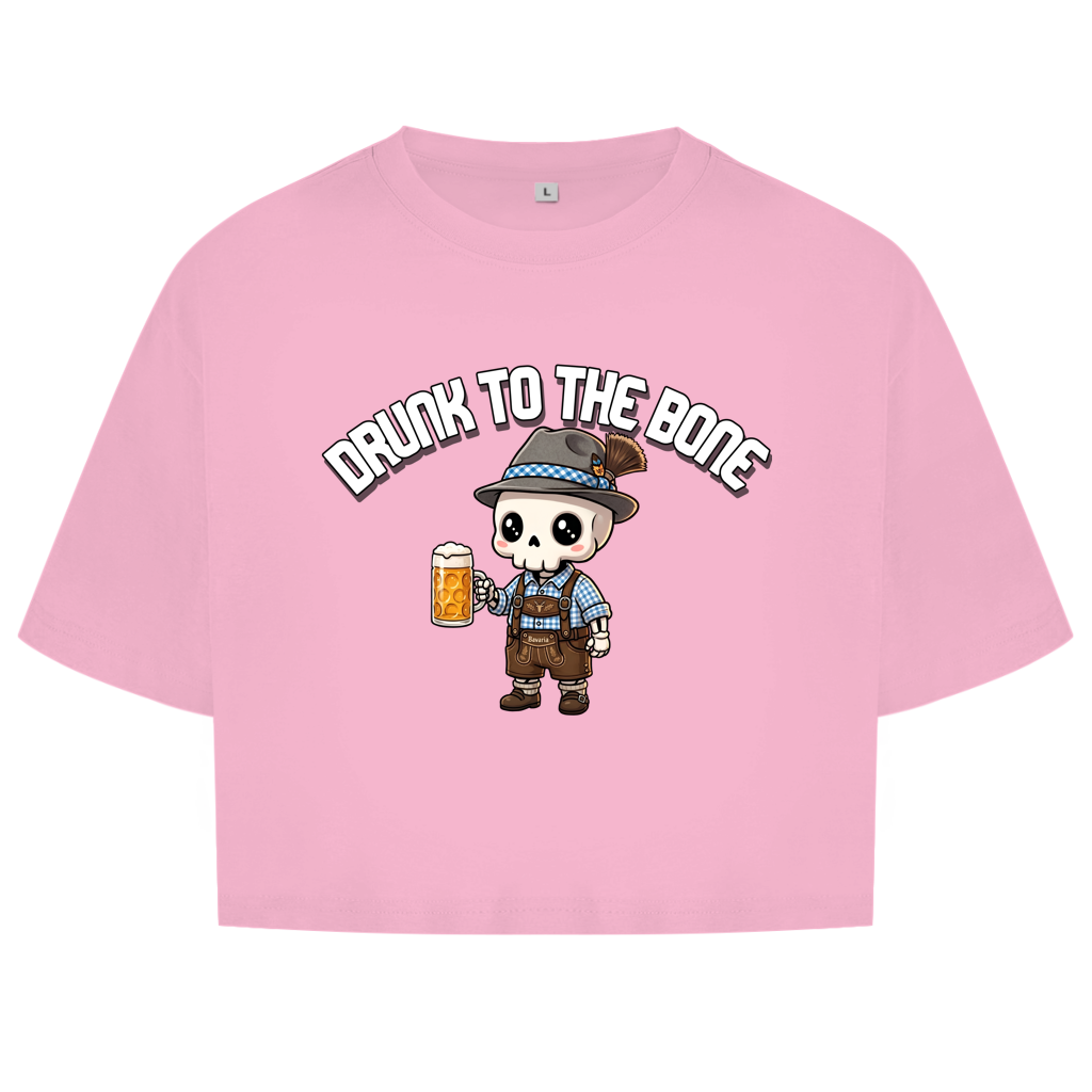 Damen Oversize Crop Top Drunk to the bone - Oktoberfest Wiesn 2026