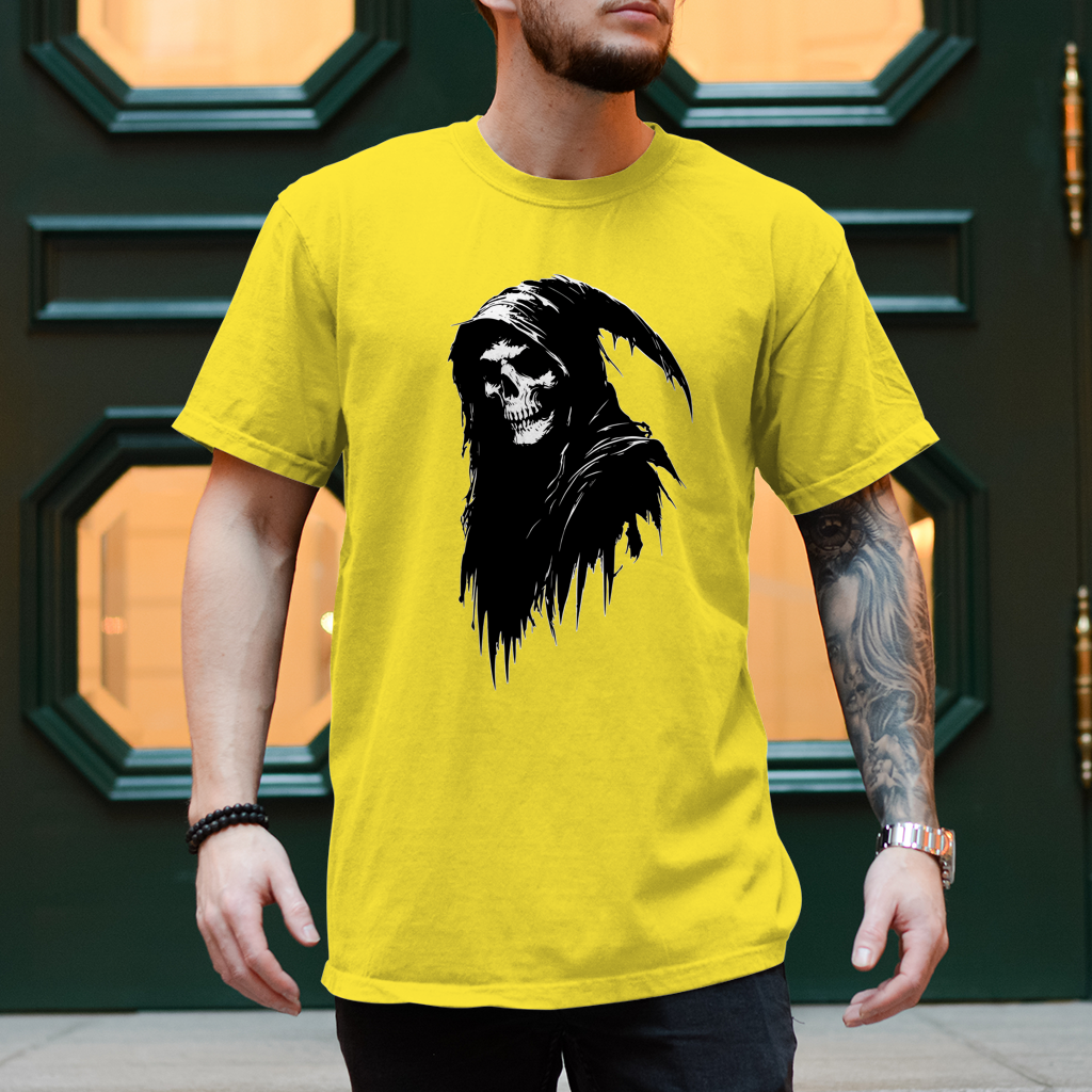 Herren T-Shirt Grim Reaper with Hood