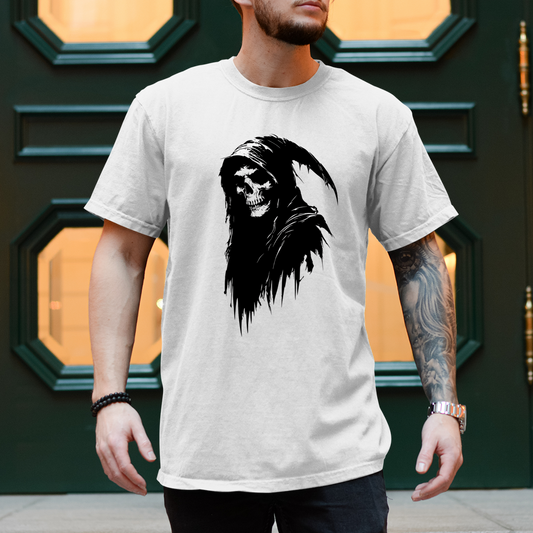Herren T-Shirt Grim Reaper with Hood