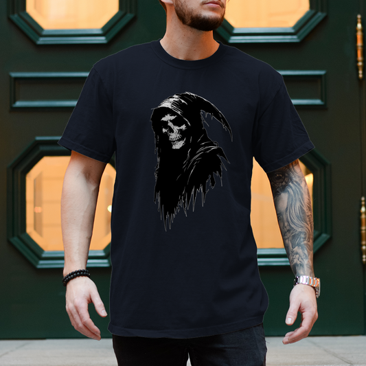 Herren T-Shirt Grim Reaper with Hood