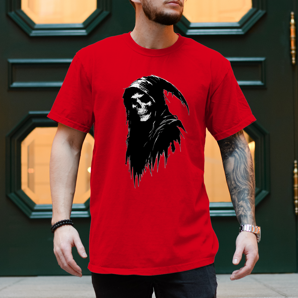 Herren T-Shirt Grim Reaper with Hood