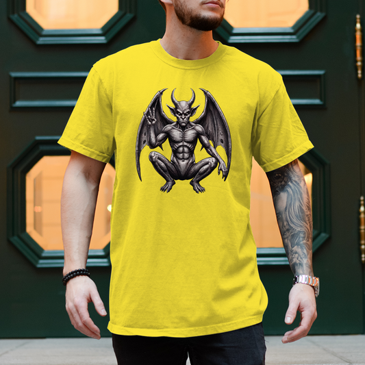 Herren T-Shirt Hell Born Watcher Black Dark Goth Devil Demon