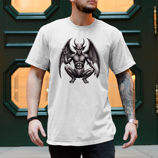 Herren T-Shirt Hell Born Watcher Black Dark Goth Devil Demon