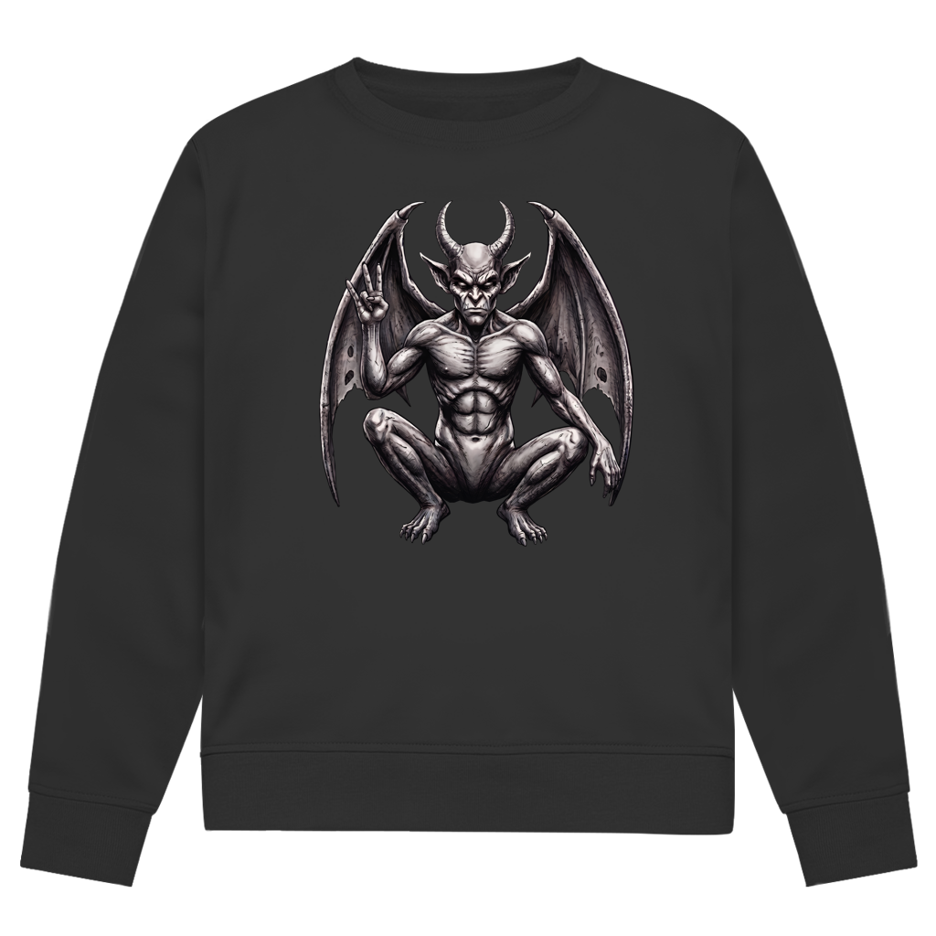 Herren Premium Bio Sweatshirt Hell Born Watcher Black Dark Goth Devil Demon