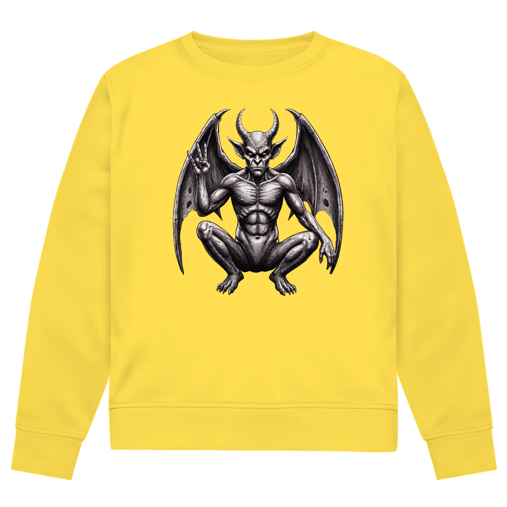 Herren Premium Bio Sweatshirt Hell Born Watcher Black Dark Goth Devil Demon
