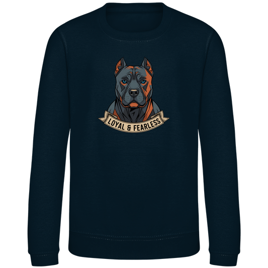 Kinder Pullover Pitbull Hund Loyal Fearless Sweatshirt Boys Girls Pulli Top