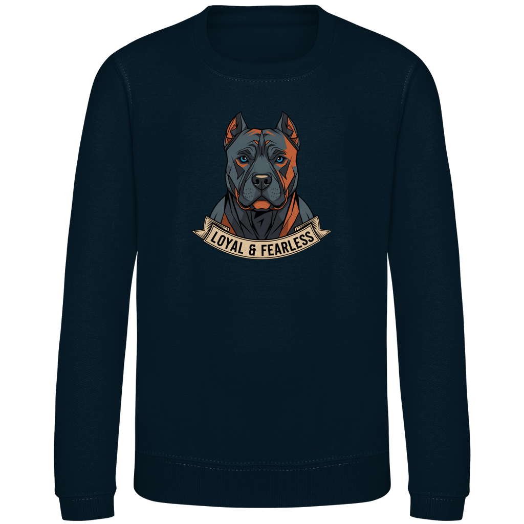 Kinder Sweatshirt Pitbull loyal and fearless dog motive