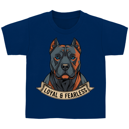 Kinder Basic T-Shirt Pitbull loyal and fearless dog motive