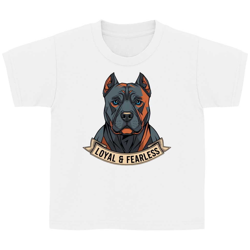 Kinder Basic T-Shirt Pitbull loyal and fearless dog motive