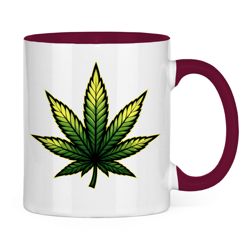 Tasse zweifarbig Cannabis Logo