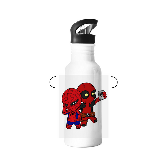 Edelstahl-Trinkflasche Spidey Deadpool Chibiki
