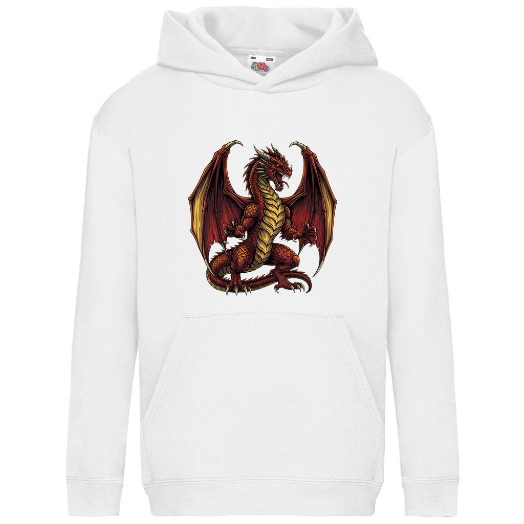 Kids Basic Hoodie Red Dragon _ Roter Drache