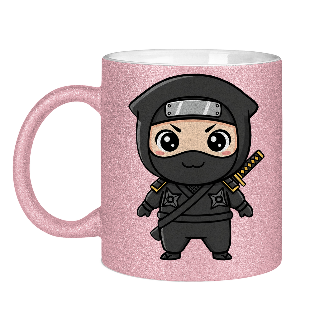 Glitzertasse Ninja Chibiki Shinobi black