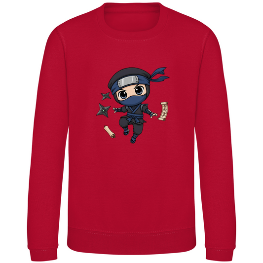 Kinder Sweatshirt Ninja Chibiki Shinobi scrolls and shuriken
