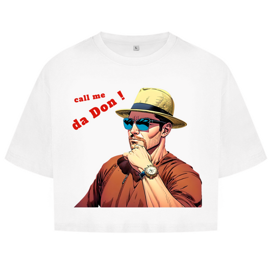 Damen Oversize Crop Top call me da Don