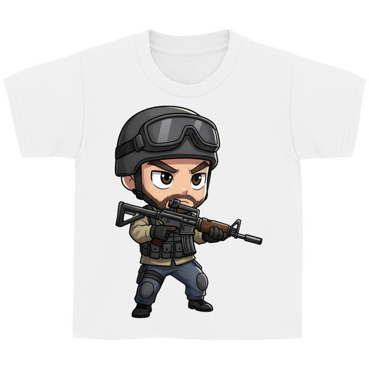 Kinder Basic T-Shirt Soldier Police Counter Strike Chibiki Special Force