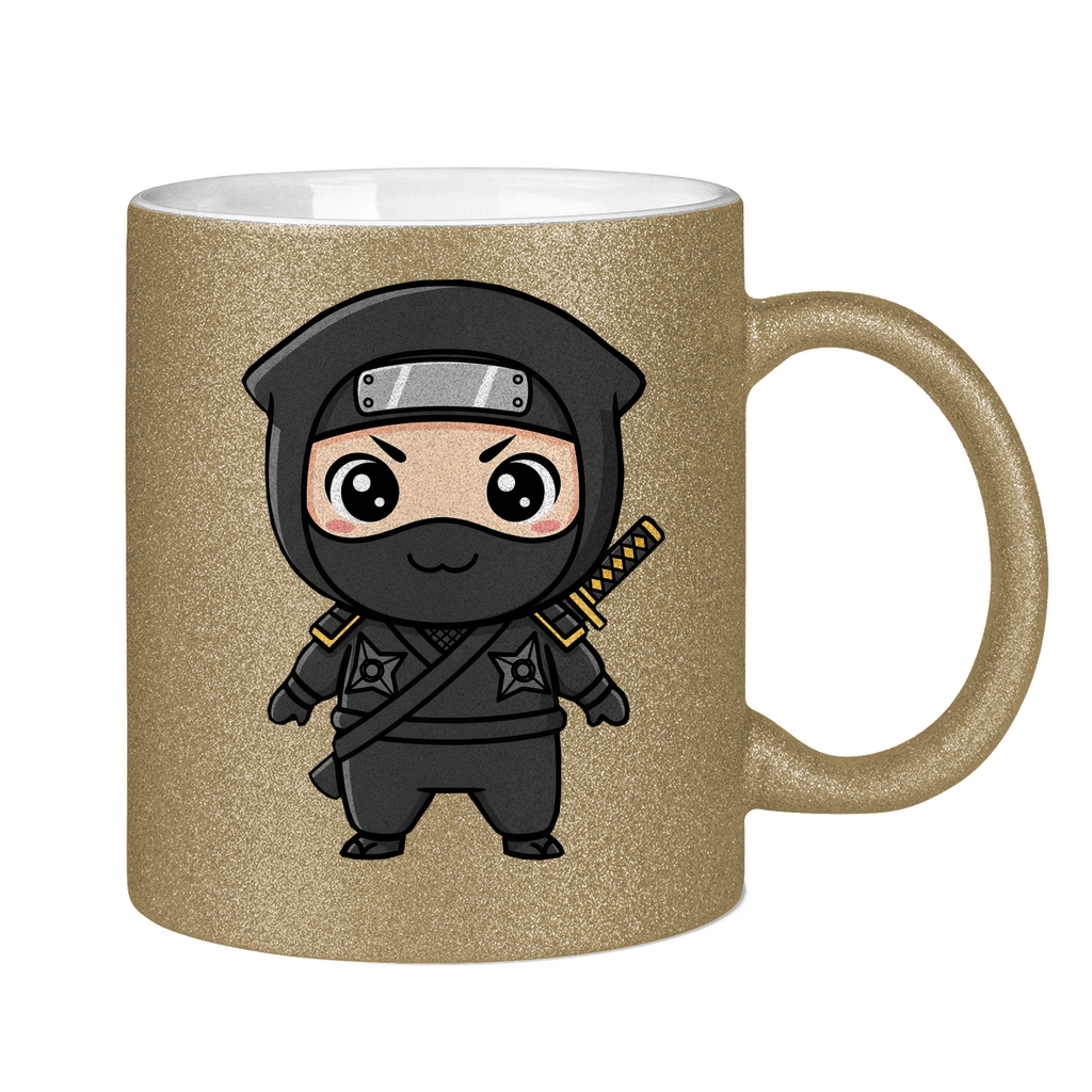 Glitzertasse Ninja Chibiki Shinobi black