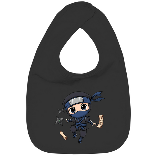 Kinder Bio Lätzchen Ninja Chibiki Shinobi scrolls and shuriken