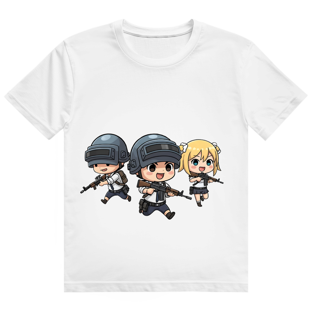 Herren Heavy Cotton T-Shirt Battle Royal PUBG Chibiki