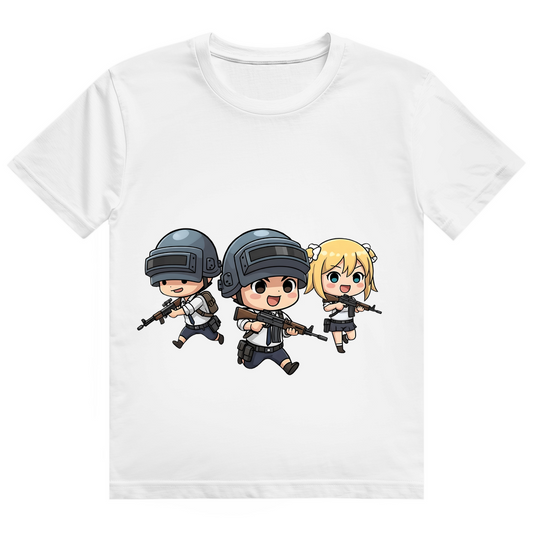 Herren Heavy Cotton T-Shirt Battle Royal PUBG Chibiki