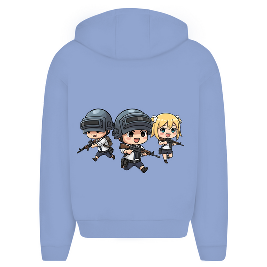 Herren Oversize Zipper Hoodie Battle Royal PUBG Chibiki