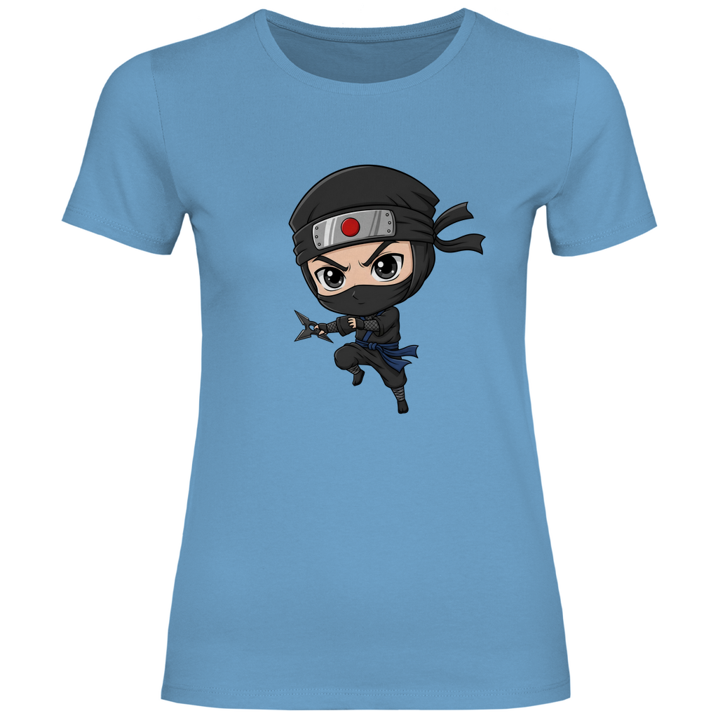 Damen T-Shirt Ninja Chibiki Shinobi with Shuriken