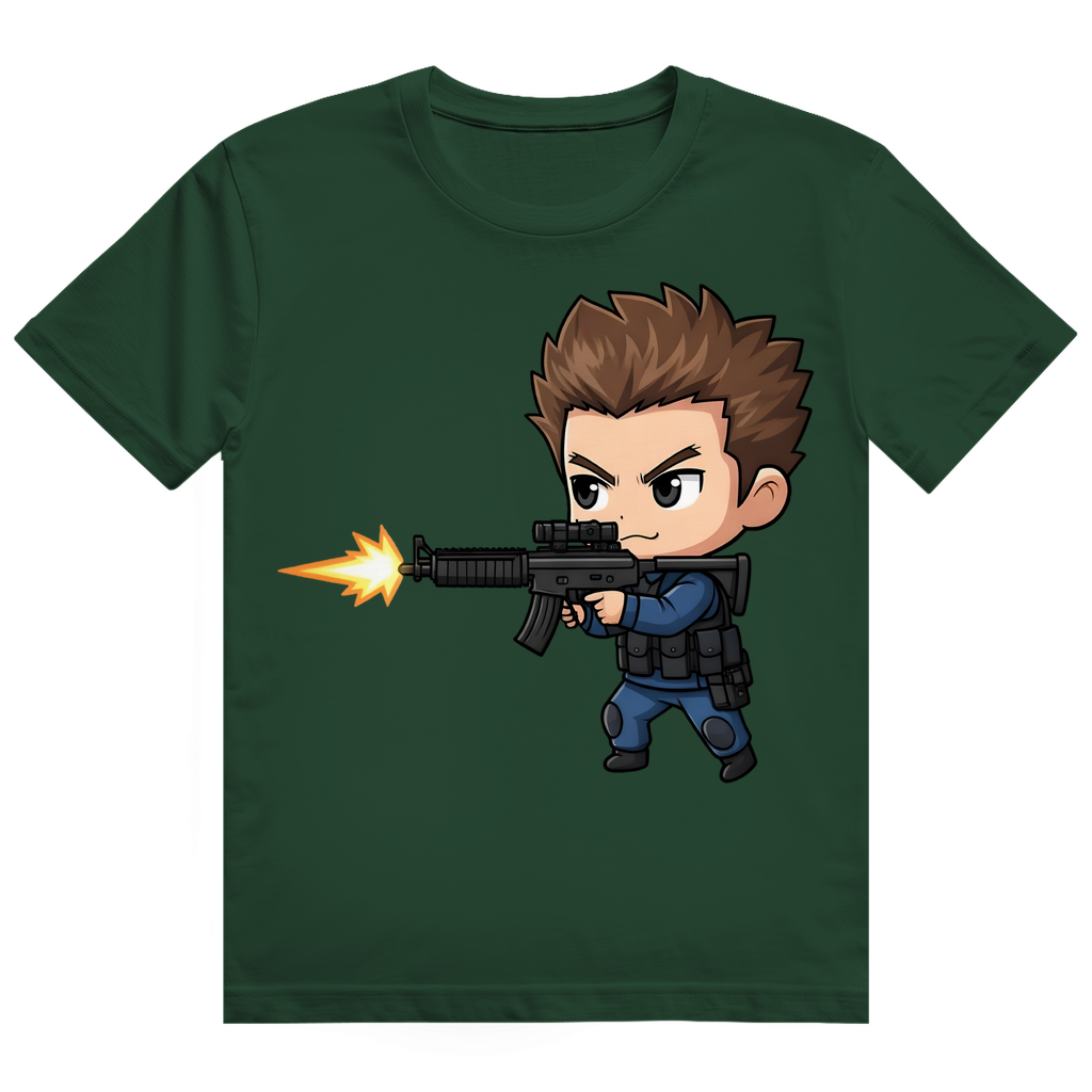 Herren Heavy Cotton T-Shirt Soldier Police Counter Strike Chibiki