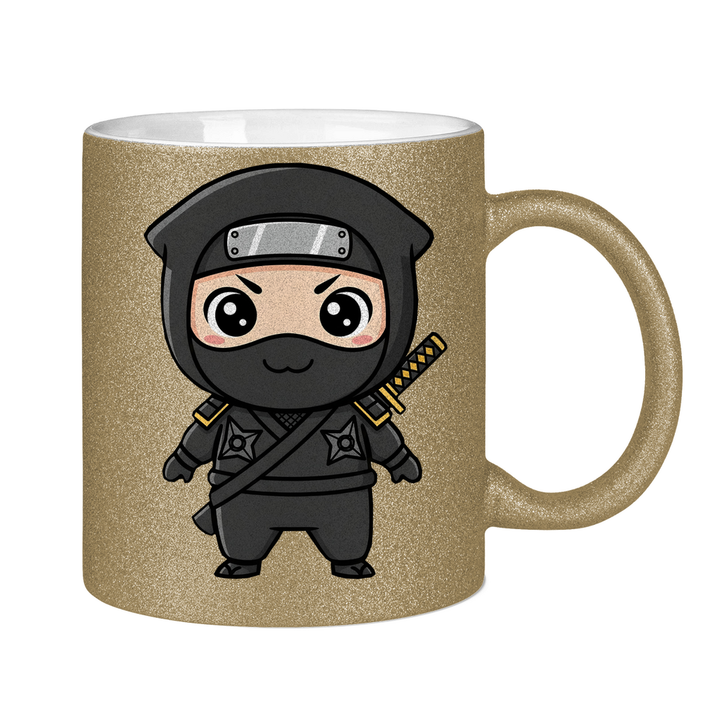 Glitzertasse Ninja Chibiki Shinobi black
