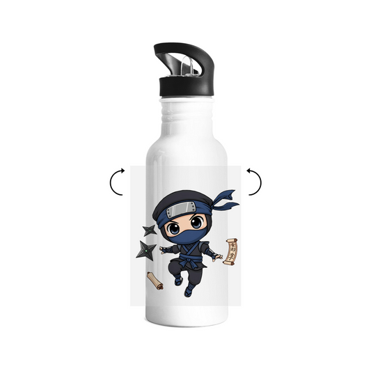 Edelstahl-Trinkflasche Ninja Chibiki Shinobi scrolls and shuriken
