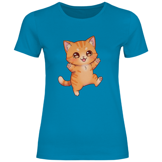 Damen T-Shirt kitty cat brownie
