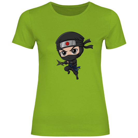 Damen T-Shirt Ninja Chibiki Shinobi with Shuriken