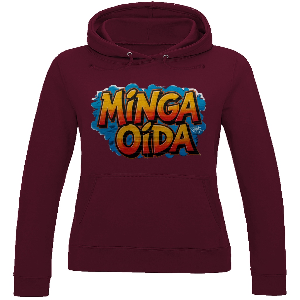 Damen Hoodie Minga Oida Grafitti