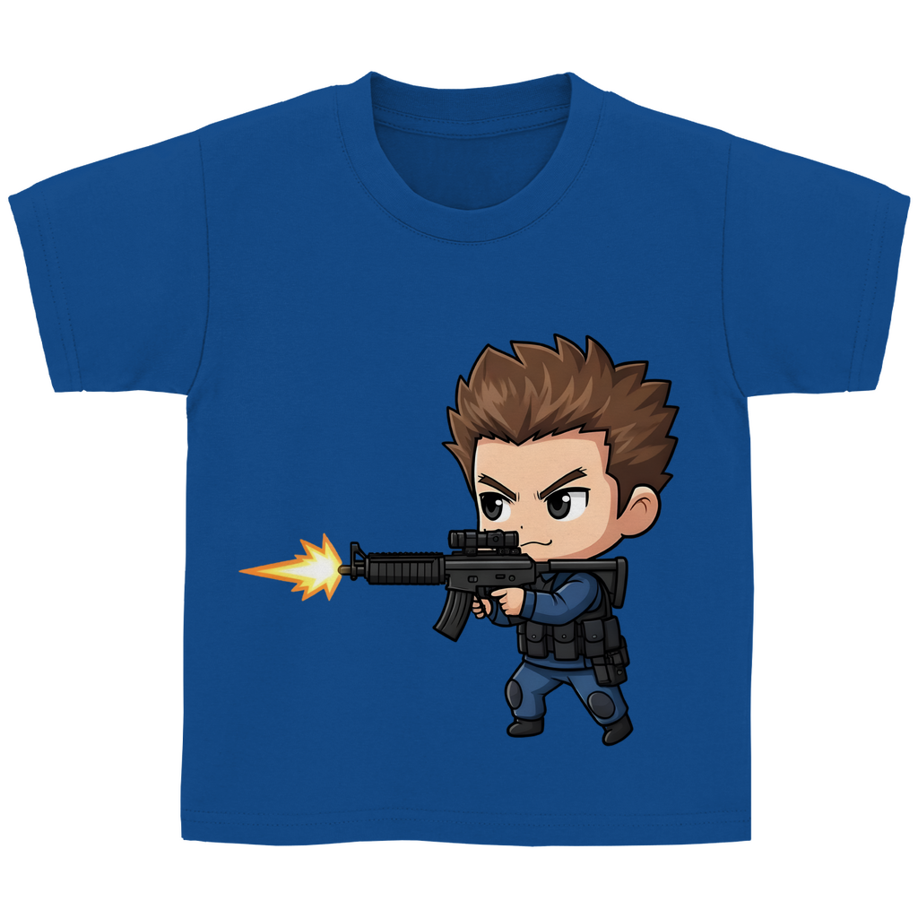 Kinder Basic T-Shirt Soldier Police Counter Strike Chibiki