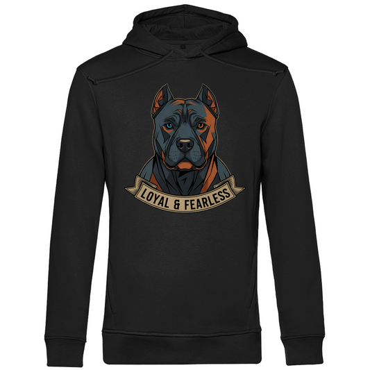 Herren Premium Bio Hoodie Pitbull loyal and fearless dog motive