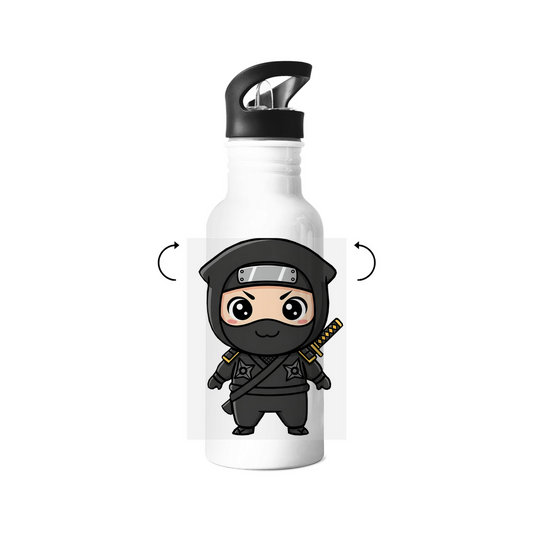 Edelstahl-Trinkflasche Ninja Chibiki Shinobi black